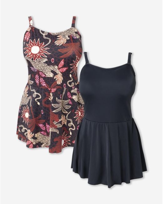 Simply Be Multicolor Value 2 Pack Swimdresses