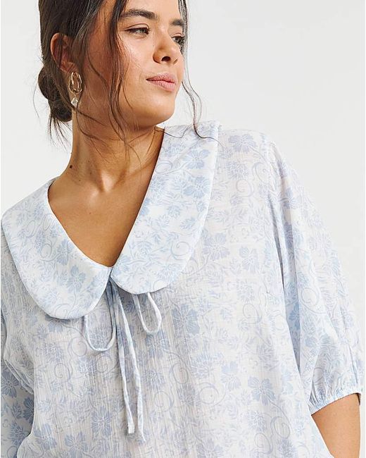 Simply Be White Sheer Collar Blouse