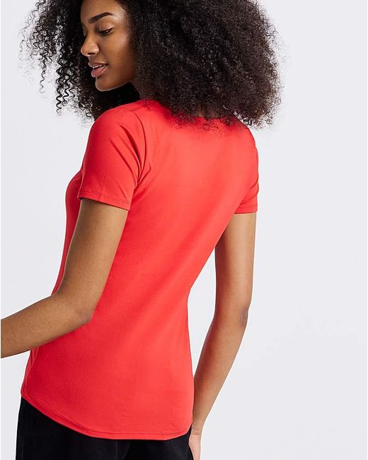 Simply Be Red 2 Pack Soft Touch Square Neck Tops