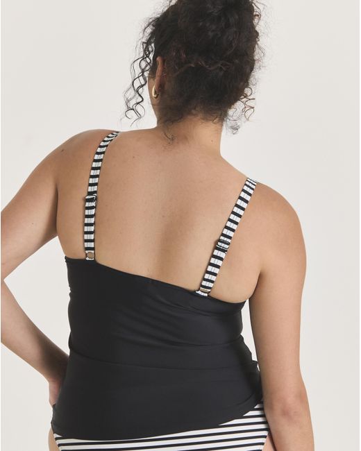 Figleaves Black Figleaves Tailor Twist Front Tankini Top