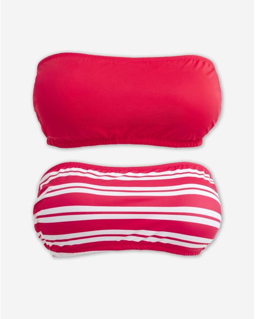 Simply Be Red 2 Pack Value Bandeau Bikini Tops