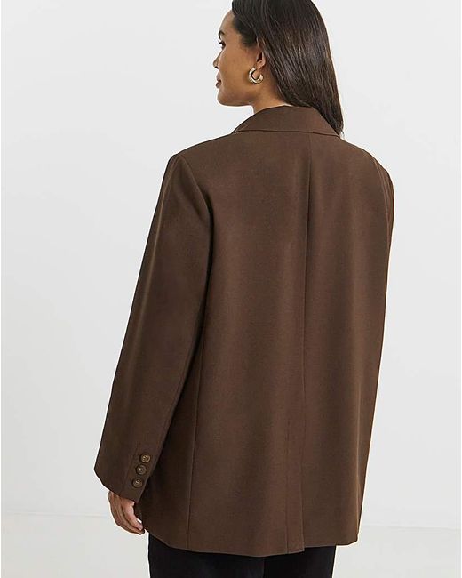 Simply Be Brown Oversized Single Breasted Blazer
