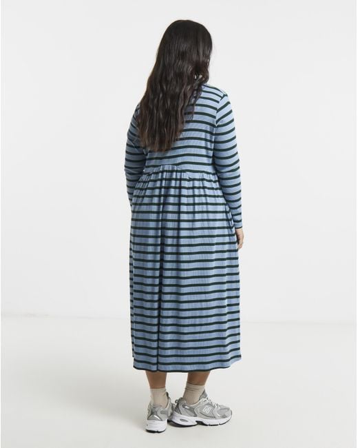 Simply Be Blue Ribbed Midi Dress