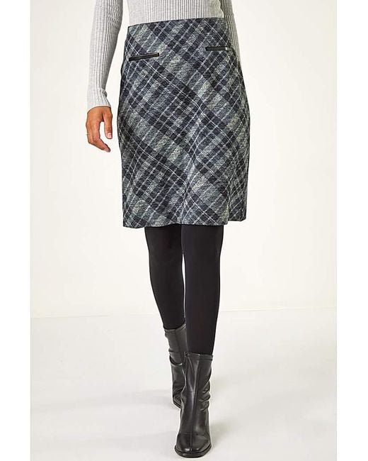 Roman Gray Roman Elastic Waist Pocket Pencil Skirt