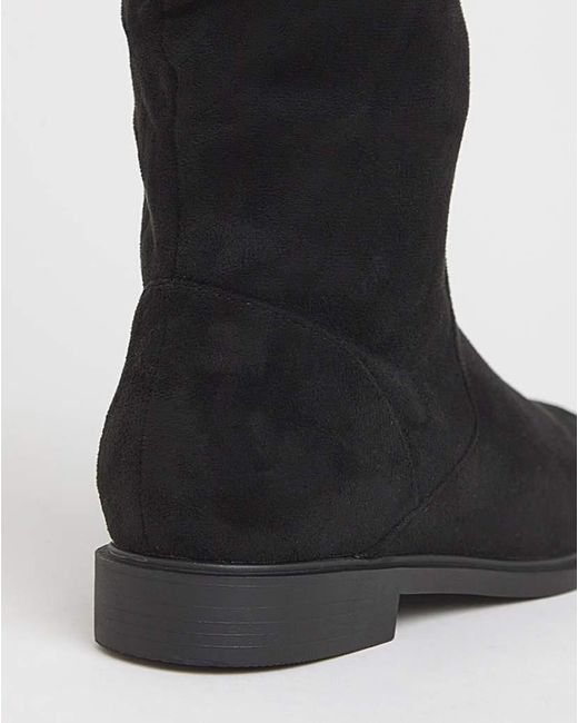 JD Williams Blue Knee High Ruched Boot D Std