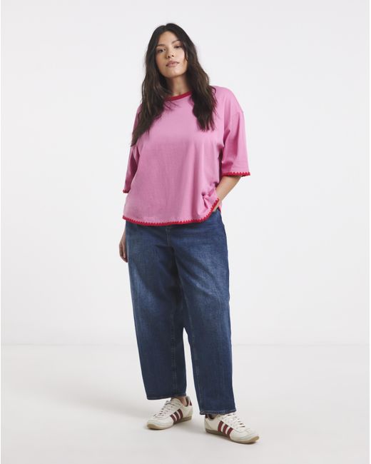Simply Be Pink Whipstitch Tee