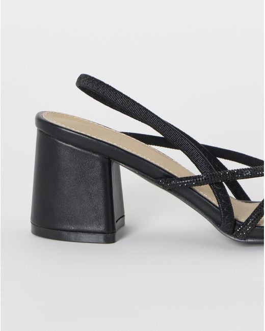 Simply Be Natural Strappy Low Block Heels Extra Wide Fit