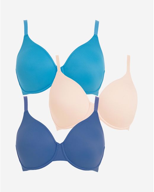 Pretty Secrets Blue 3 Pack Claire Micro Wired Full Cup Bras