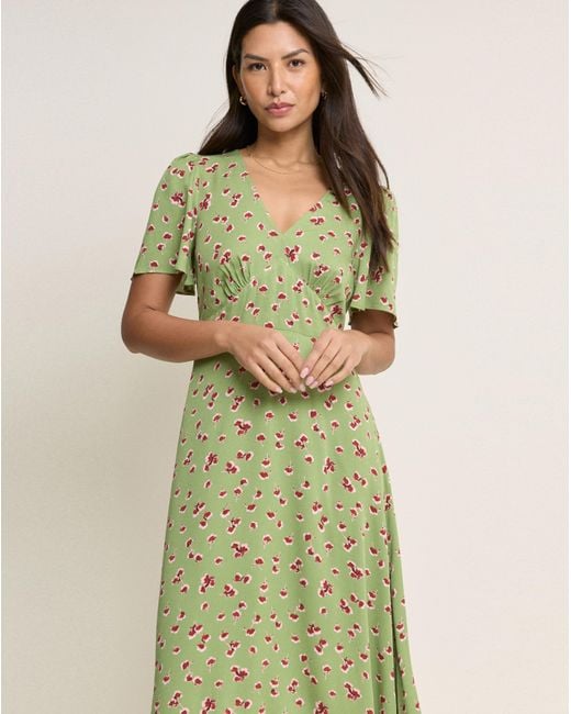 Nobody's Child Green Atlas Midi Dress