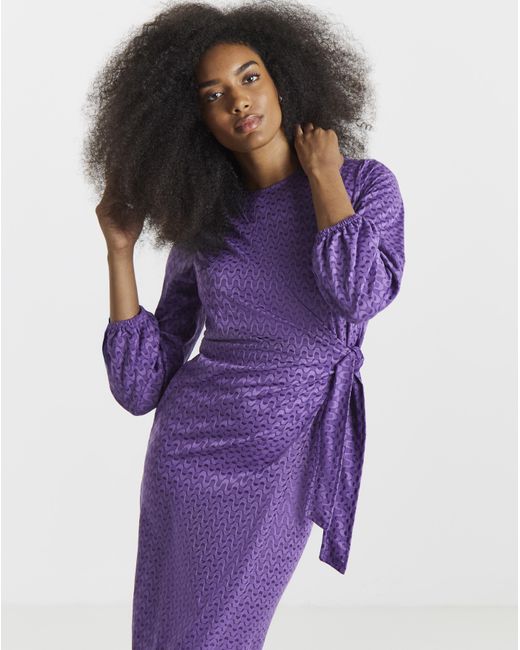 Simply Be Purple Textured Jersey Wrap Dress
