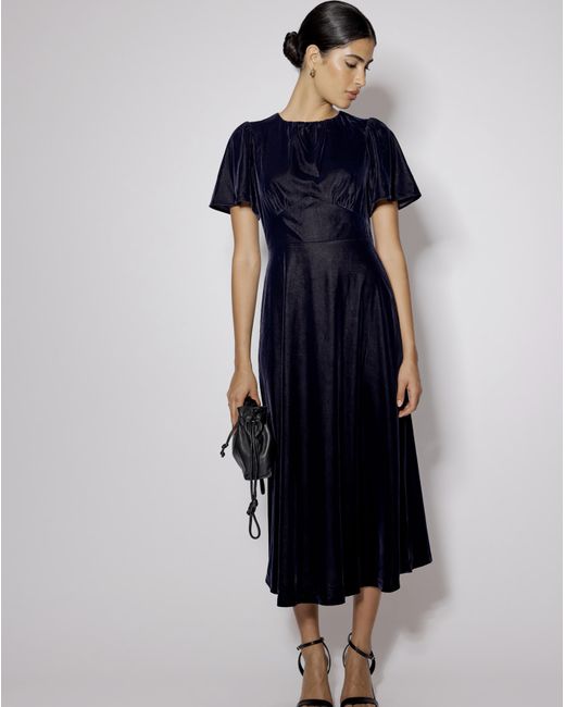 Nobody's Child Blue Allegra Velvet Midi Dress