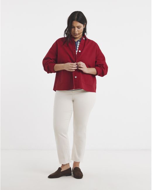 Simply Be Red Button Utility Jacket