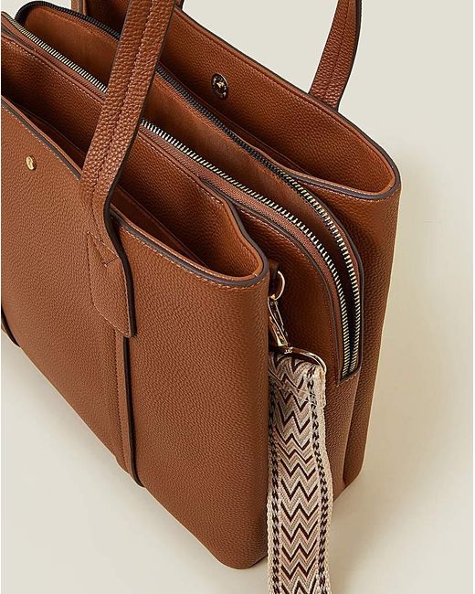 Accessorize Brown Webbing Strap Tote Bag
