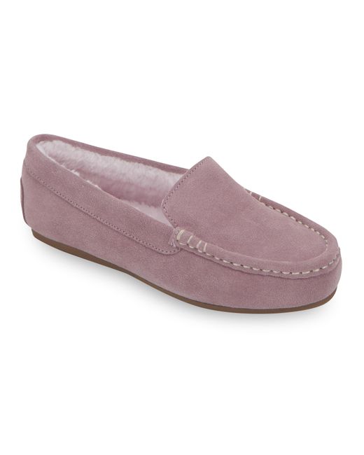 JD Williams Purple Classic Suede Moccasin Slipper Eee Fit