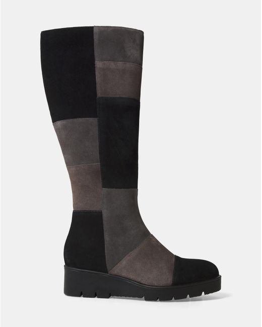 Joe Browns Black Suede Super Curvy Calf Eee
