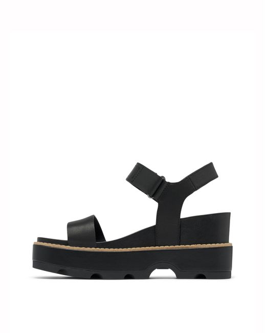 Sorel Black Joanie Iv Y Strap Wedge