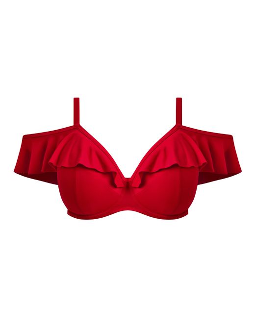 Elomi Red Plain Sailing Plunge Bikini Top