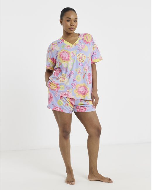 Figleaves White Floral Shortie Pyjama Set