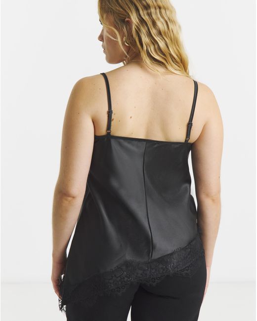 Simply Be Black Lace Trim Cami