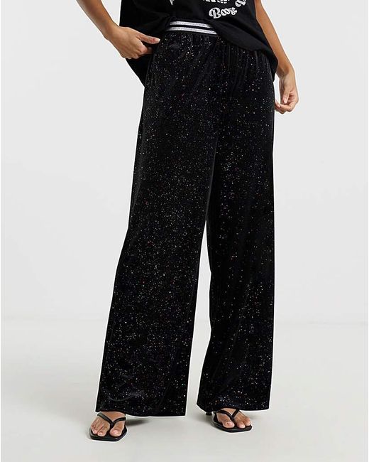 Twisted Wunder Black Phoebe Glitter Trouser