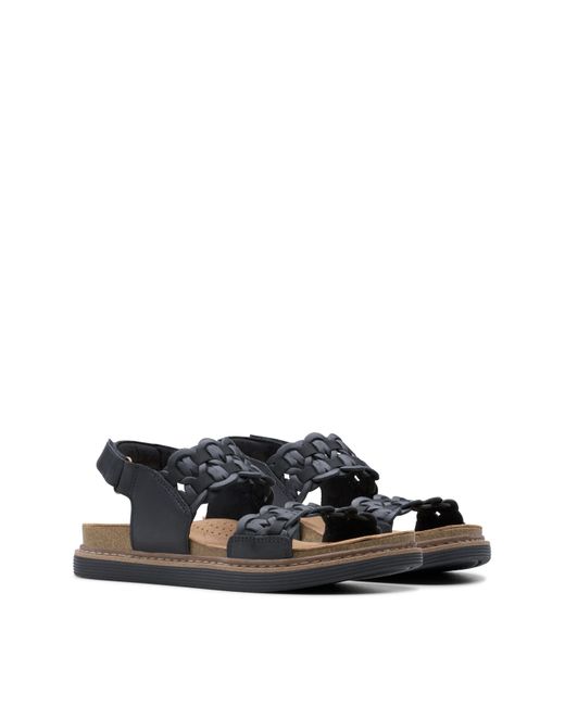 Clarks Blue Arwell Leather Sandal E Fit