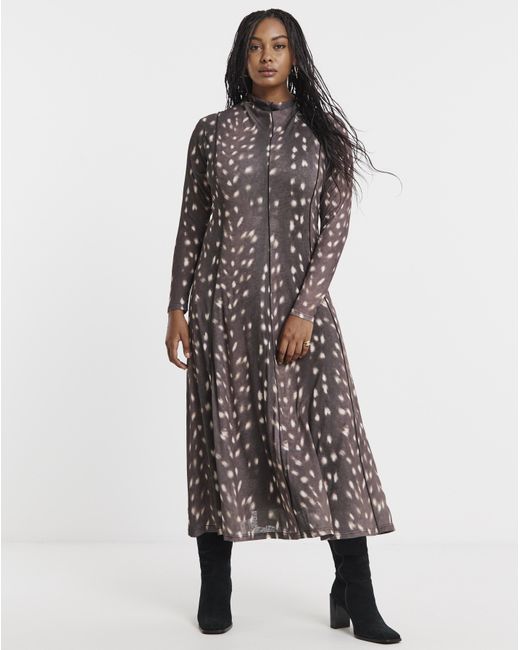 Simply Be Multicolor Seamed Mesh Midi Dress