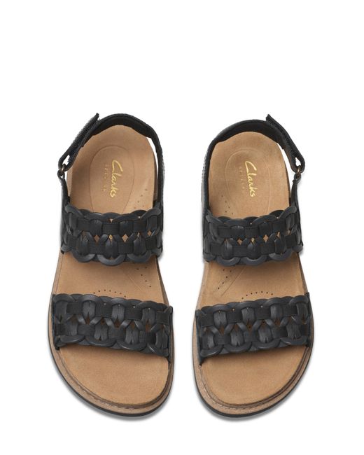 Clarks Blue Arwell Leather Sandal E Fit