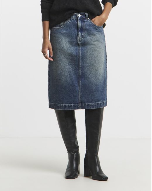 Simply Be Blue Knee Skirt