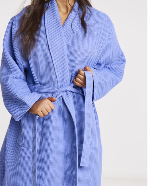 Pretty Secrets Blue Waffle Dressing Gown