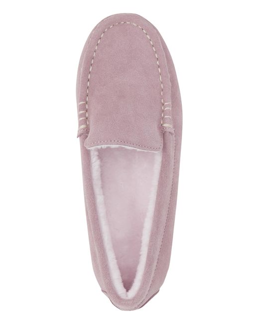 JD Williams Purple Classic Suede Moccasin Slipper Eee Fit