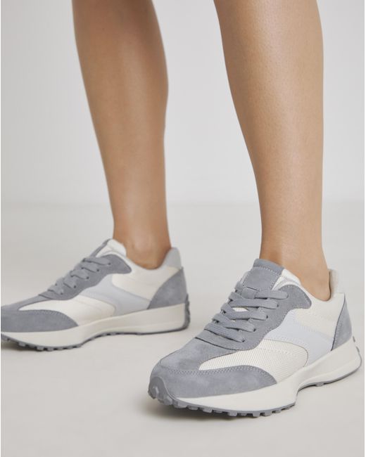 Simply Be Gray Retro Runner Trainer Wide Fit