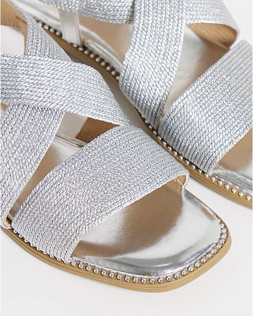 Simply Be White Elasticated Flat Sandals Wide Fit