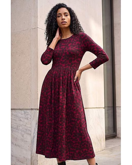 Roman Purple Roman Abstract Spot Stretch Midi Dress