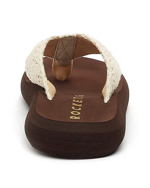 Rocket Dog White Crochet Toe Post Sandals