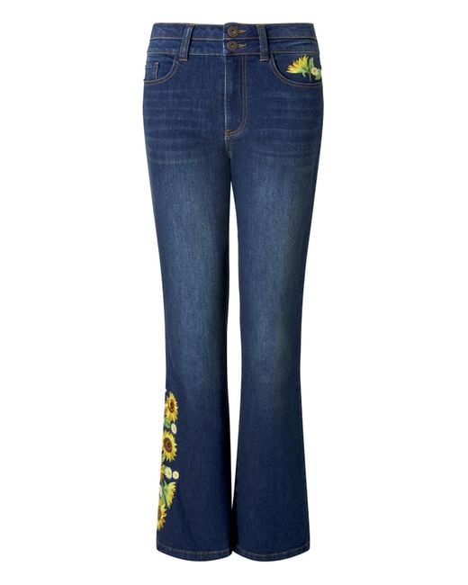 Joe Browns Blue Jb Sophia Sunflower Flared Jeans