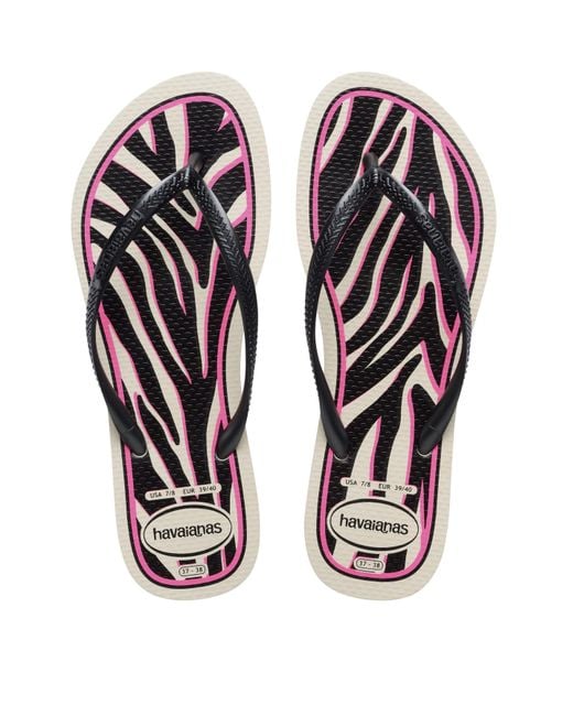 Havaianas White Slim Animal Sandals