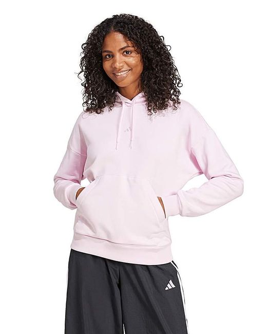 Adidas White Small Logo Hoodie