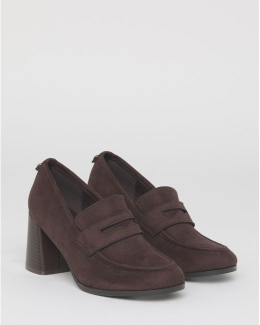 Simply Be Brown Vintage Loafer Platform Heel Extra Wide