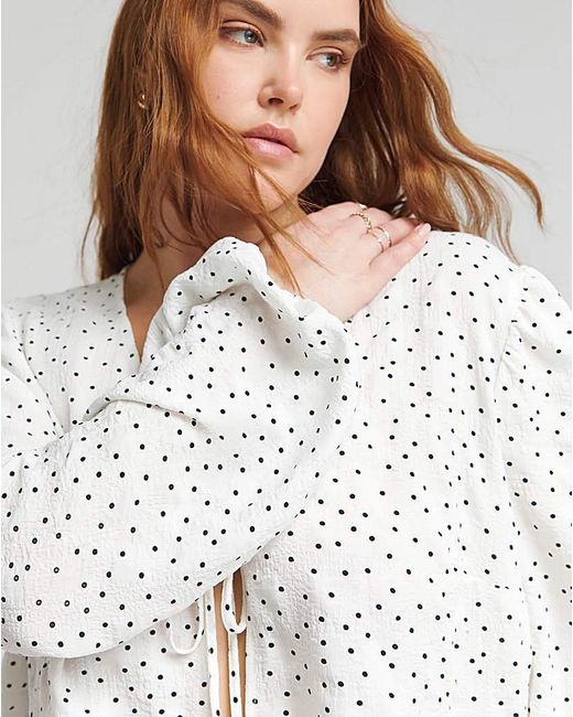 Simply Be White Tie Front Blouse