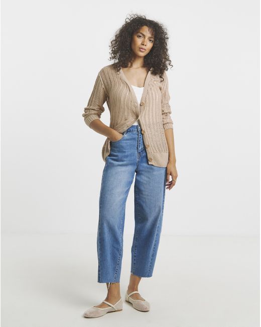 Simply Be Natural Ladder Stitch Boyfriend Cardigan