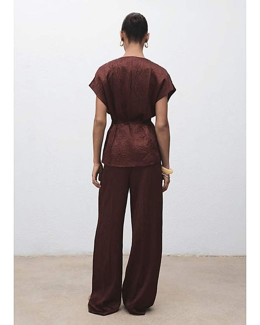 Mango Brown Crinkle Trousers