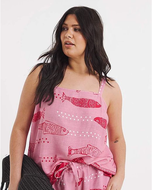 Simply Be Pink Placement Print Cami