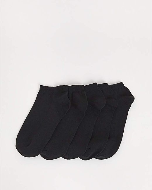 Pretty Secrets Black 5 Pack Super Value Trainer Liner Socks