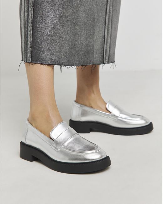 Simply Be Gray Plain Chunky Loafer Ex Wide