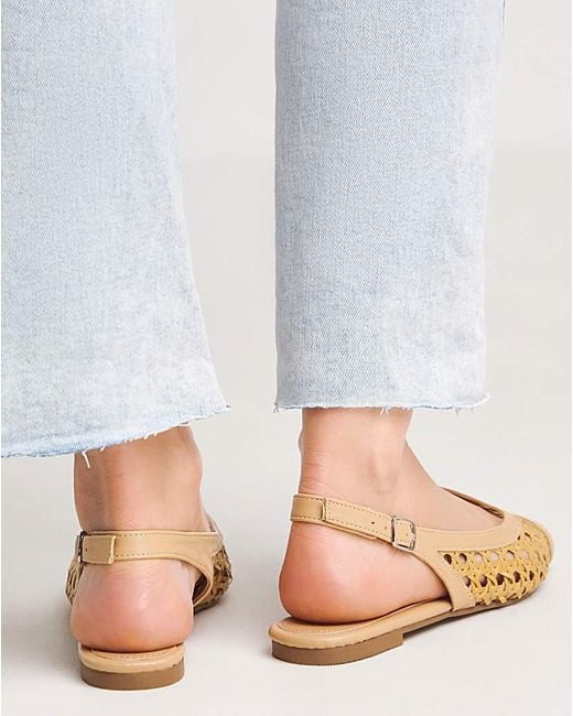 Simply Be White Slingback Peep Toe Shoes Wide Fit