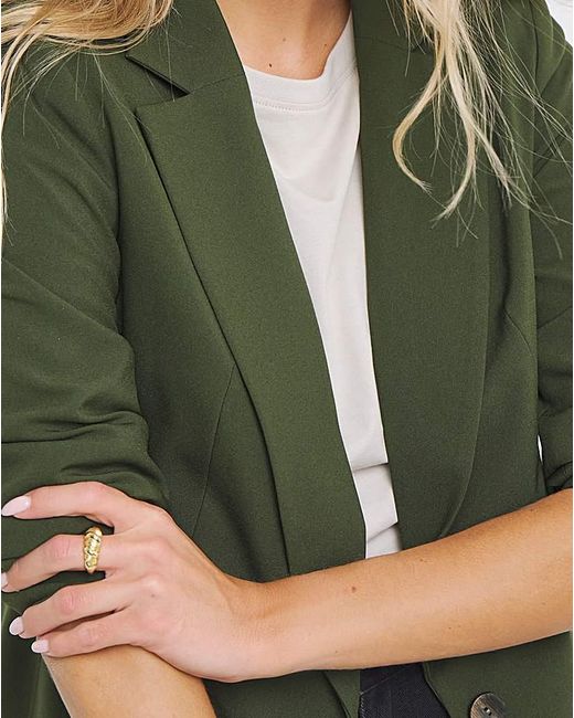 Simply Be Green Single Breasted Blazer