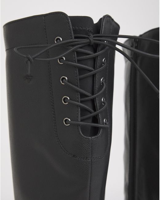 Simply Be Black Lace Back Riding Boot Ex Wide Sc