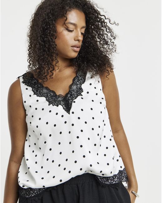 Simply Be White Lace Trim Cami