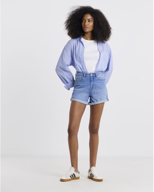 Simply Be Blue 99/1 Loose Mom Shorts