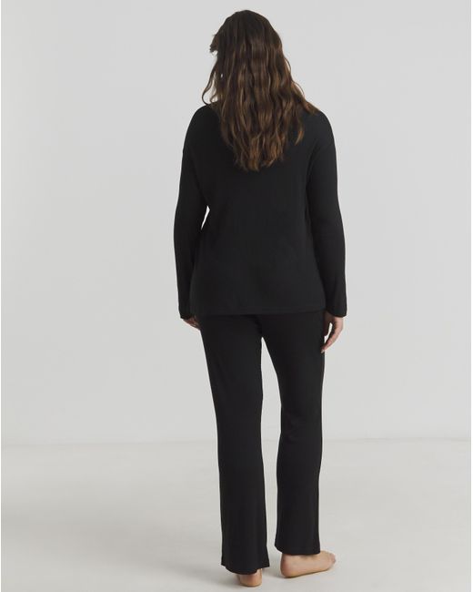 Pretty Secrets Black Slouchy Ribbed Lounge Set
